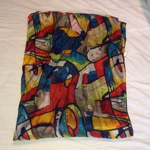 Multicolor silk scarf